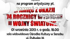 pamięć z okazjo 74. rocznicy wybuchu II wojny światowej