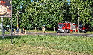Zderzenie dwóch aut osobowych w Kałuszynie (for. GP.kg)