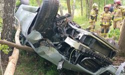 Dachowanie BMW Stanisławowie Pierwszym (fot. KP PSP w Legionowie)