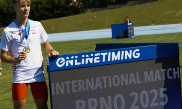 Igor Rulka podczas międzynarodowych zawodów lekkoatletycznych w Brnie (arch. prywatne)